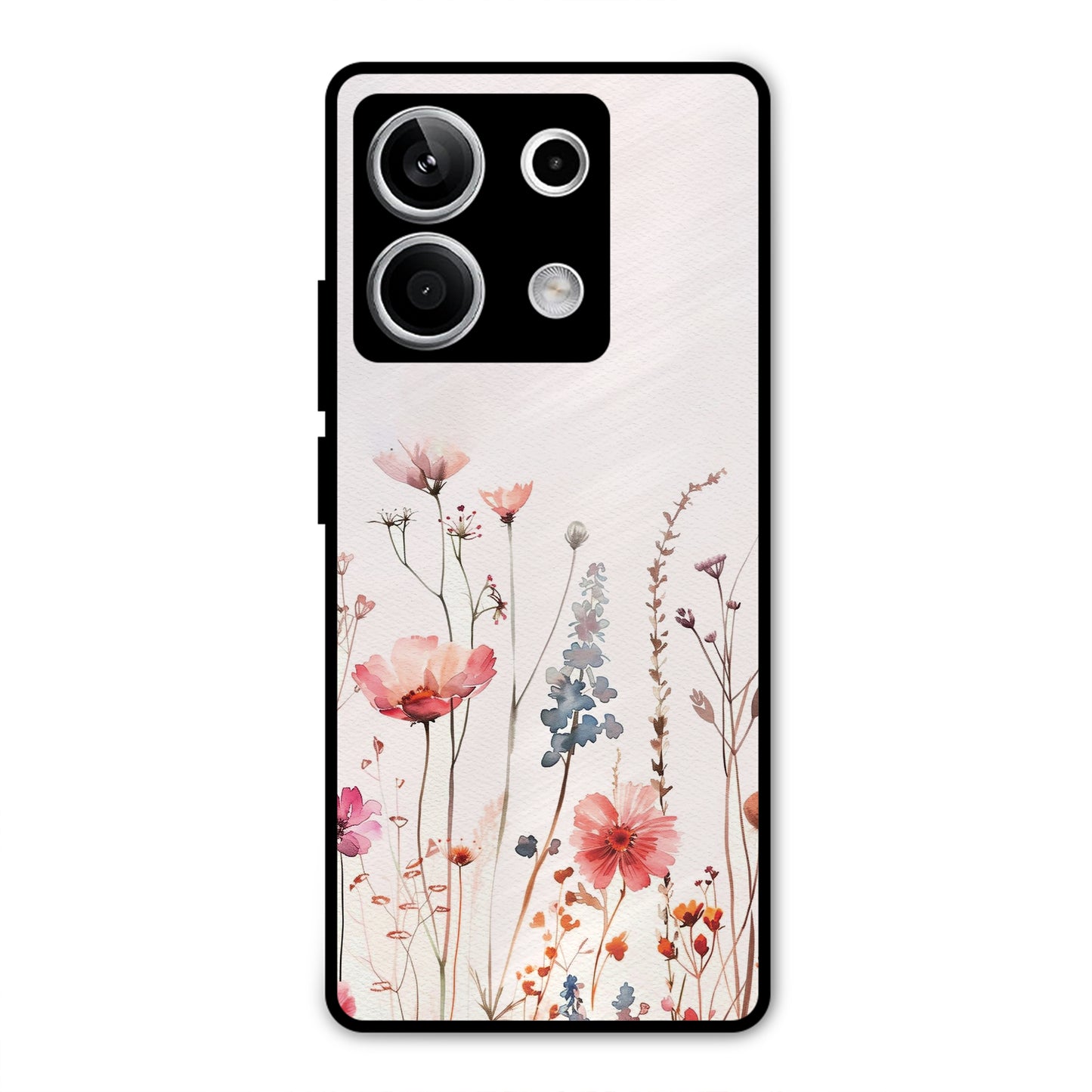 PINK PASTEL FLORAL NAME PRINT AESTHETIC PREMIUM GLOSSY PHONECASE FOR REDMI NOTE 13 5G