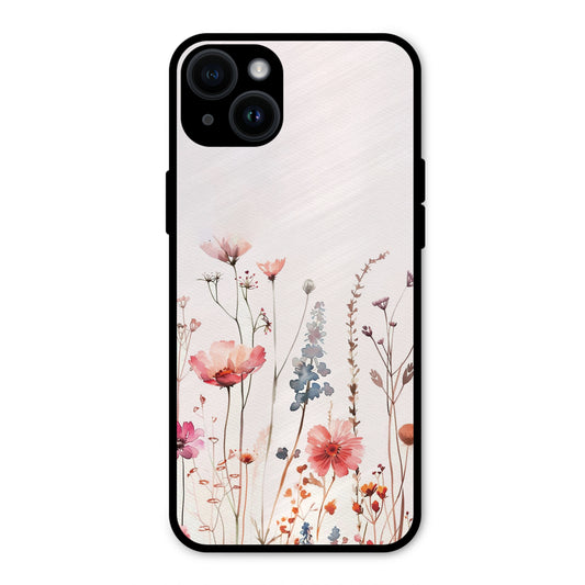 PINK PASTEL FLORAL NAME PRINT AESTHETIC NEW METAL COVER FOR IPHONE 14 PLUS