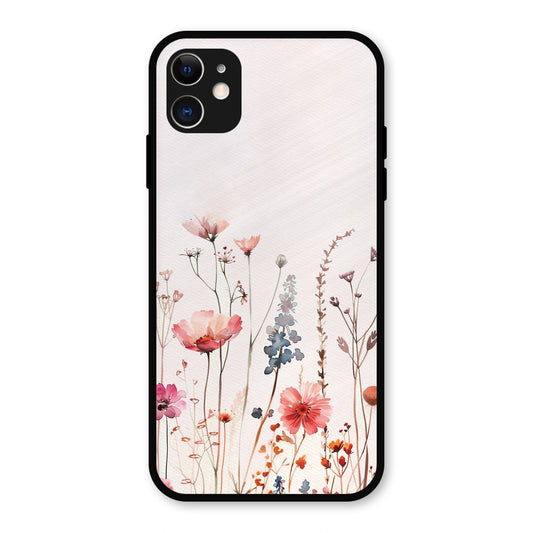 PINK PASTEL FLORAL NAME PRINT AESTHETIC PREMIUM GLOSSY PHONECASE FOR IPHONE 11