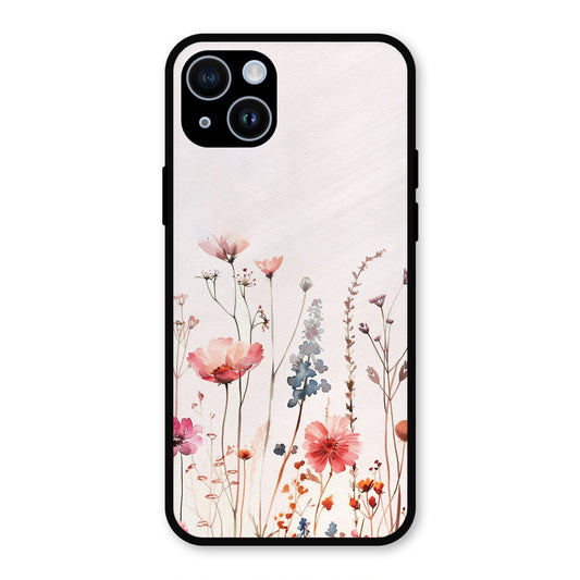 PINK PASTEL FLORAL NAME PRINT AESTHETIC NEW METAL COVER FOR IPHONE 14