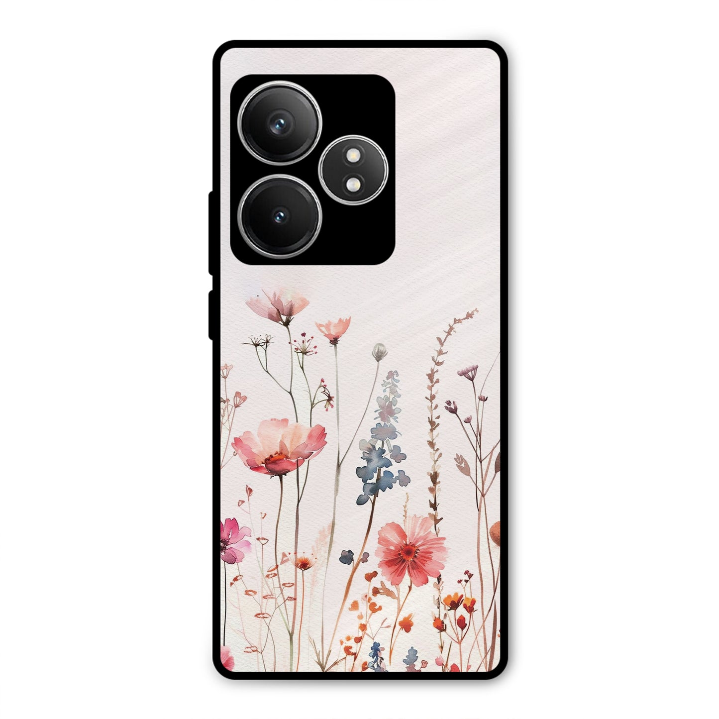 PINK PASTEL FLORAL NAME PRINT AESTHETIC NEW METAL COVER FOR REALME GT 6T