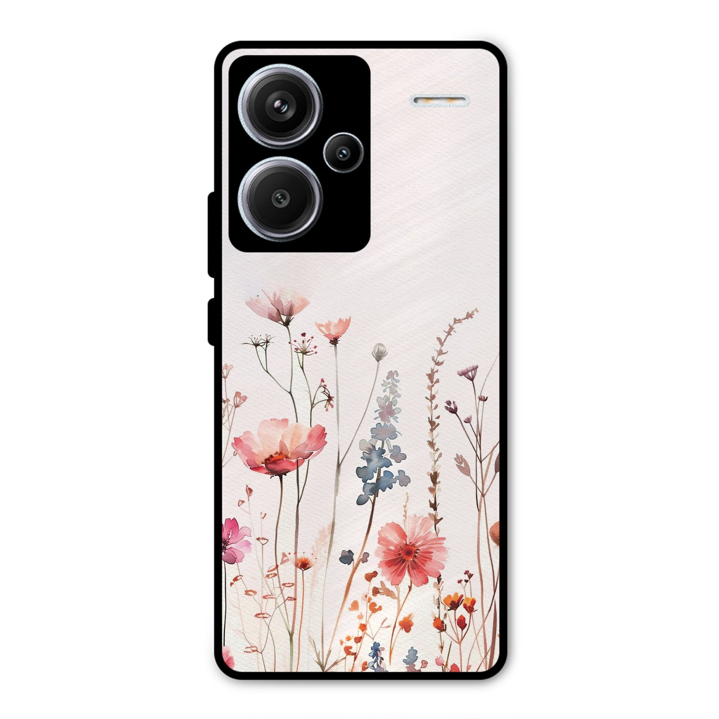 PINK PASTEL FLORAL NAME PRINT AESTHETIC PREMIUM GLOSSY PHONECASE FOR REDMI NOTE 13 PRO PLUS 5G