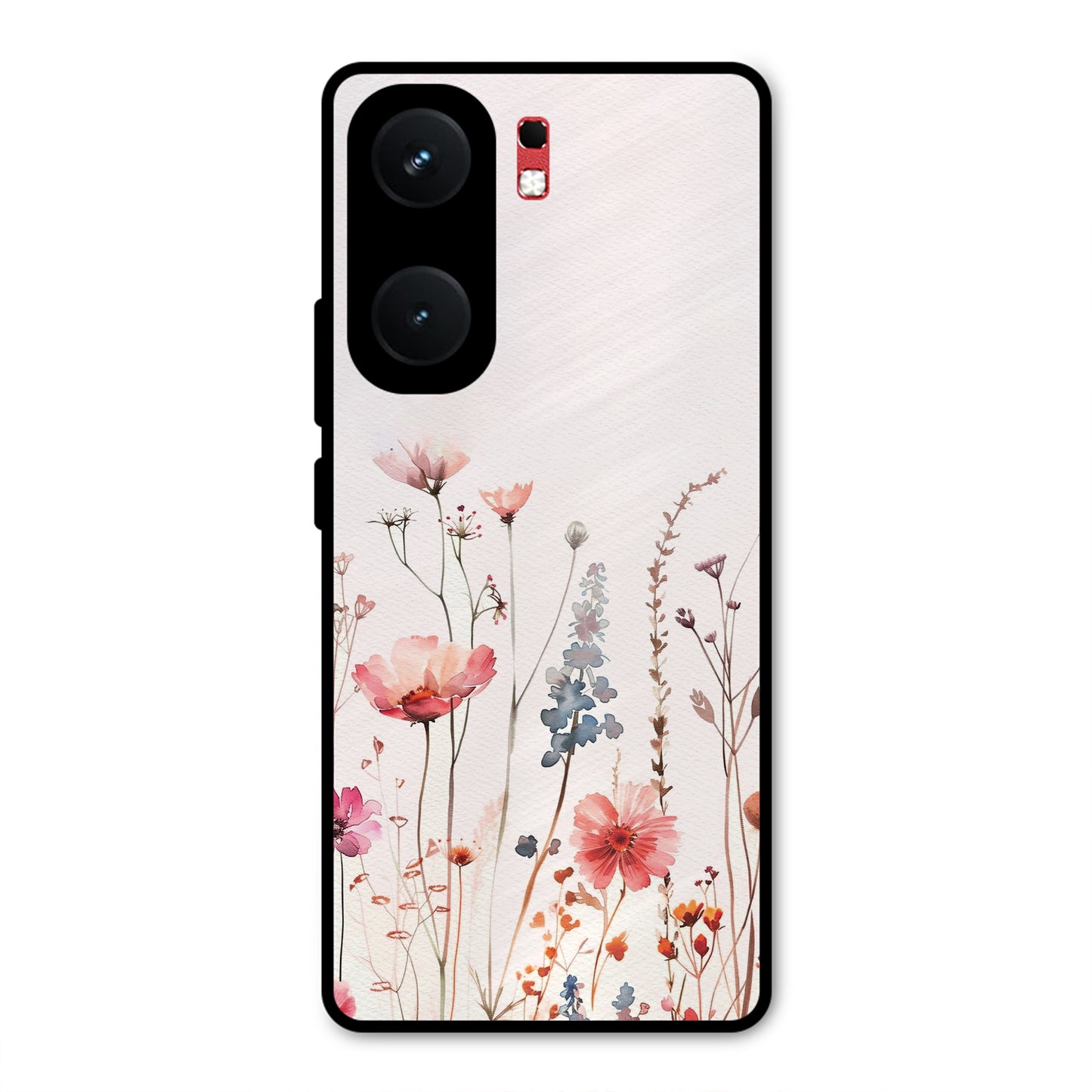 PINK PASTEL FLORAL NAME PRINT AESTHETIC  NEW METAL COVER FOR IQOO NEO 9 PRO