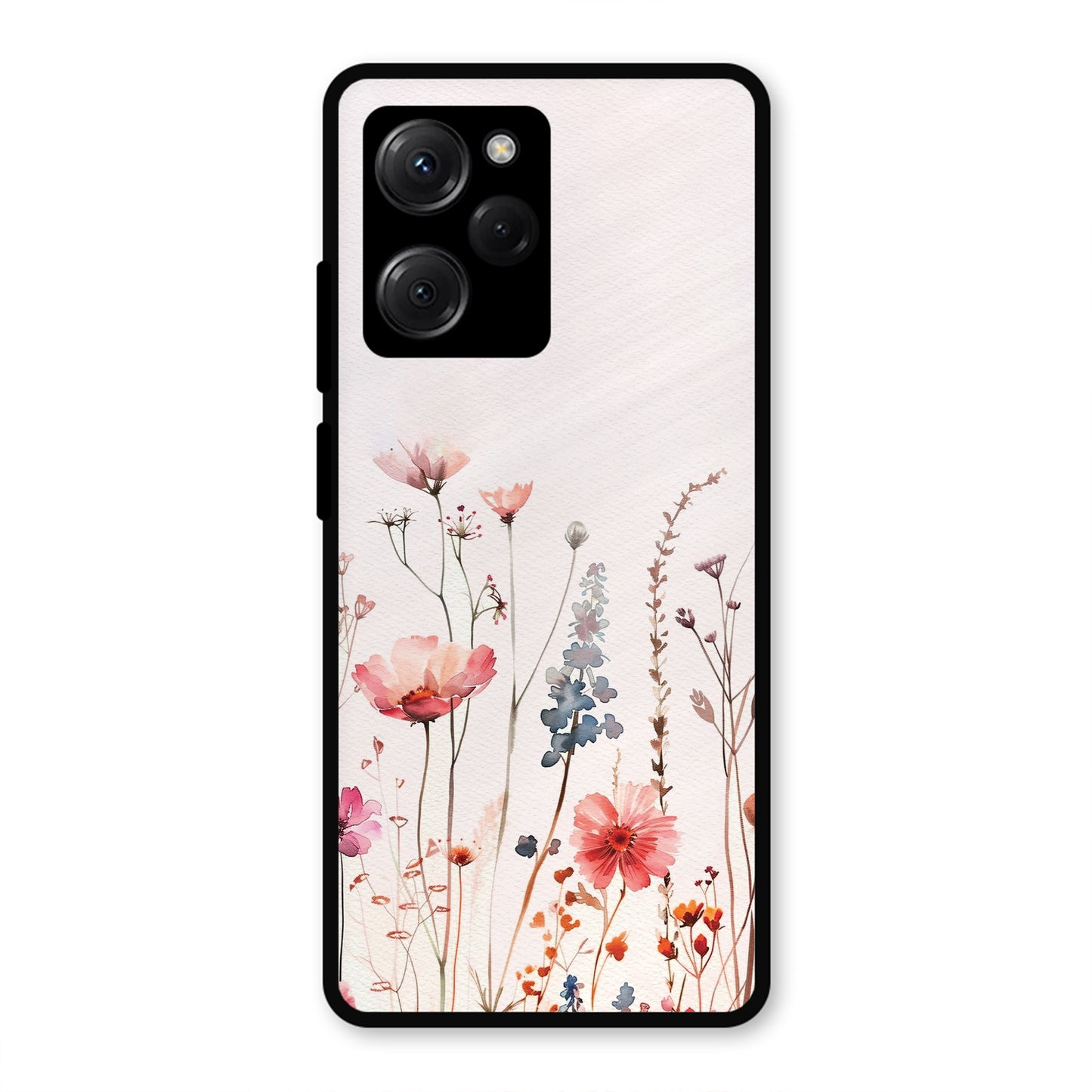 PINK PASTEL FLORAL NAME PRINT AESTHETIC PREMIUM GLOSSY PHONECASE FOR POCO X5 PRO 5G