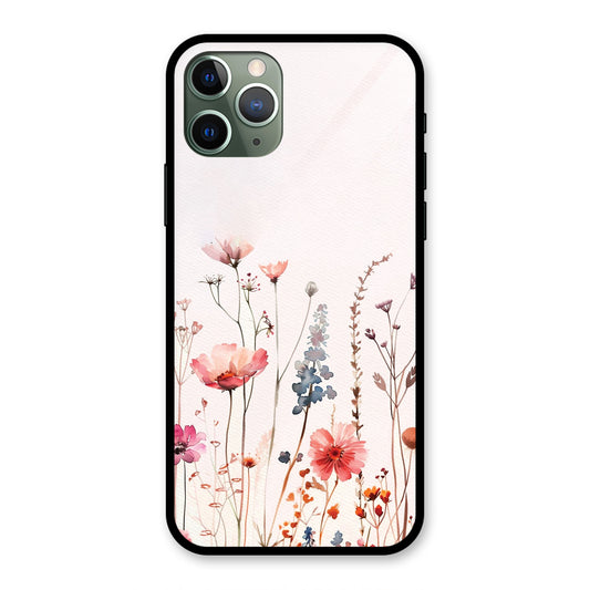 PINK PASTEL FLORAL NAME PRINT AESTHETIC PREMIUM GLOSSY PHONECASE FOR IPHONE 11 PRO