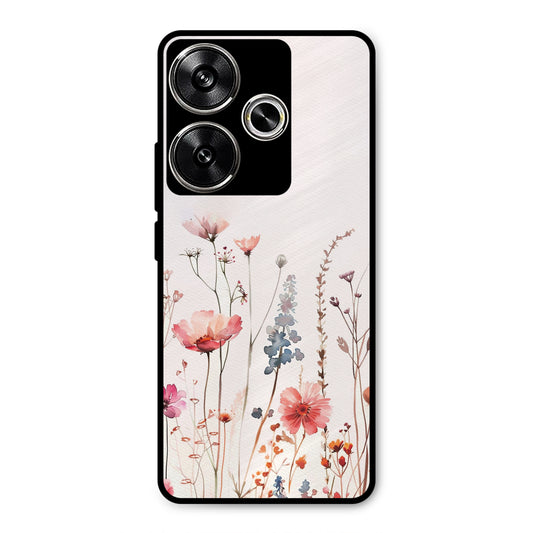 PINK PASTEL FLORAL NAME PRINT AESTHETIC NEW METAL COVER FOR POCO F6