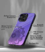 Purple Mandala art Premium Phone Case - Image 3
