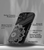 Black Mandala art Premium Phone Case - Image 3