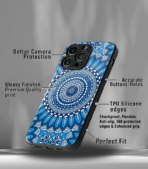 Blue Mandala art Premium Phone Case - Image 3