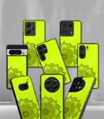 Neon Green Mandala art Premium Phone Case - Image 2