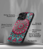 Red Mandala art Premium Phone Case - Image 3