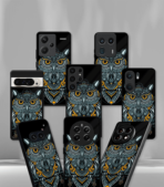 Owl Grey Black Psych Premium Phone Case - Image 2
