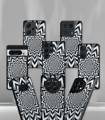 Trippy moving loop Pattern Premium Phone Case - Image 2