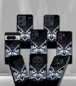 Black Trippy Owl Premium Phone Case - Image 2