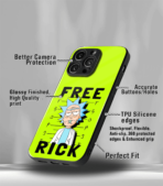 Free Rick Neon Green Trippy Premium Phone Case - Image 3