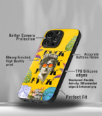 FVCK Yellow Statue Premium Phone Case - Image 3
