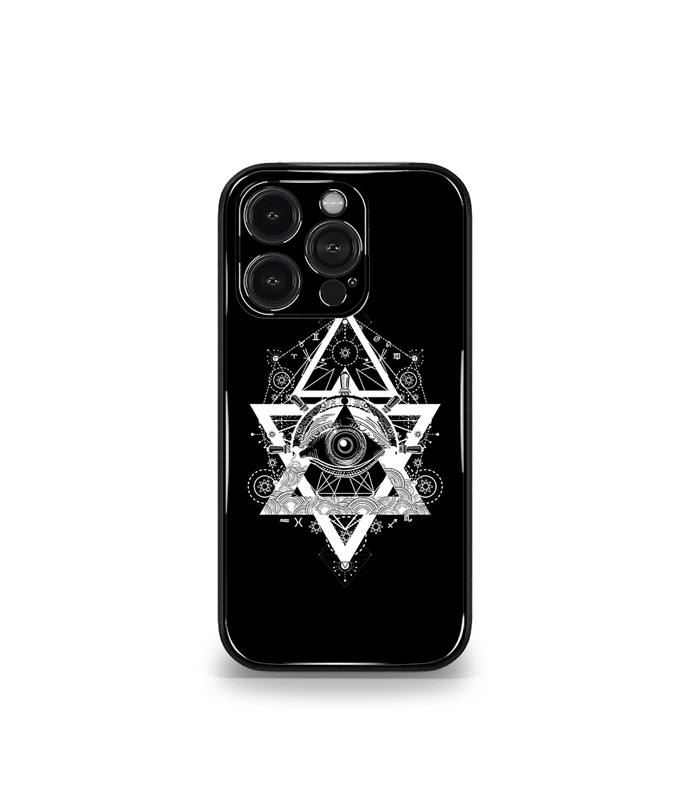PSY 40 A Illuminati eye logo Black Premium Phone Case - Image 1