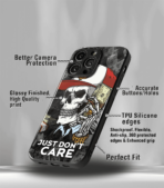 Just don't care Skull Millionaire Premium Phone Case - Image 3