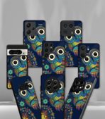 Illuminati owl Blue patternic Premium Phone Case - Image 2