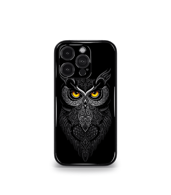Trippy Owl Black Premium Phone Case