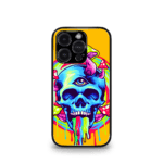 Trippy Orange Skull Premium Phone Case