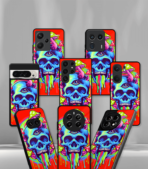 Trippy red Skull Premium Phone Case - Image 2