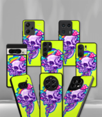 Trippy Skull Yellow Premium Phone Case - Image 2