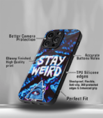 Stay Weird blue Premium Phone Case - Image 3