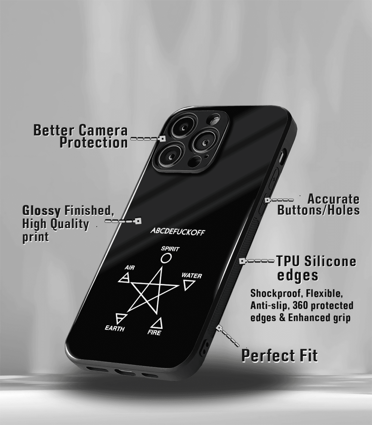 ABCDEFUCKOFF Black Premium Phone Case - Image 3