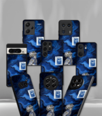 Psychic Robot Blue abstract Premium Phone Case - Image 2