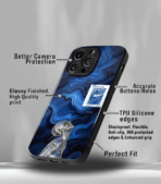 Psychic Robot Blue abstract Premium Phone Case - Image 3