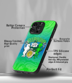 RIPNDIP Alien Smokie Trance green Premium Phone Case - Image 3