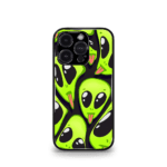 Green alien faces Abstract Premium Phone Case