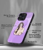 Lavender Girly selfie vector Premium Phone case - Image 3