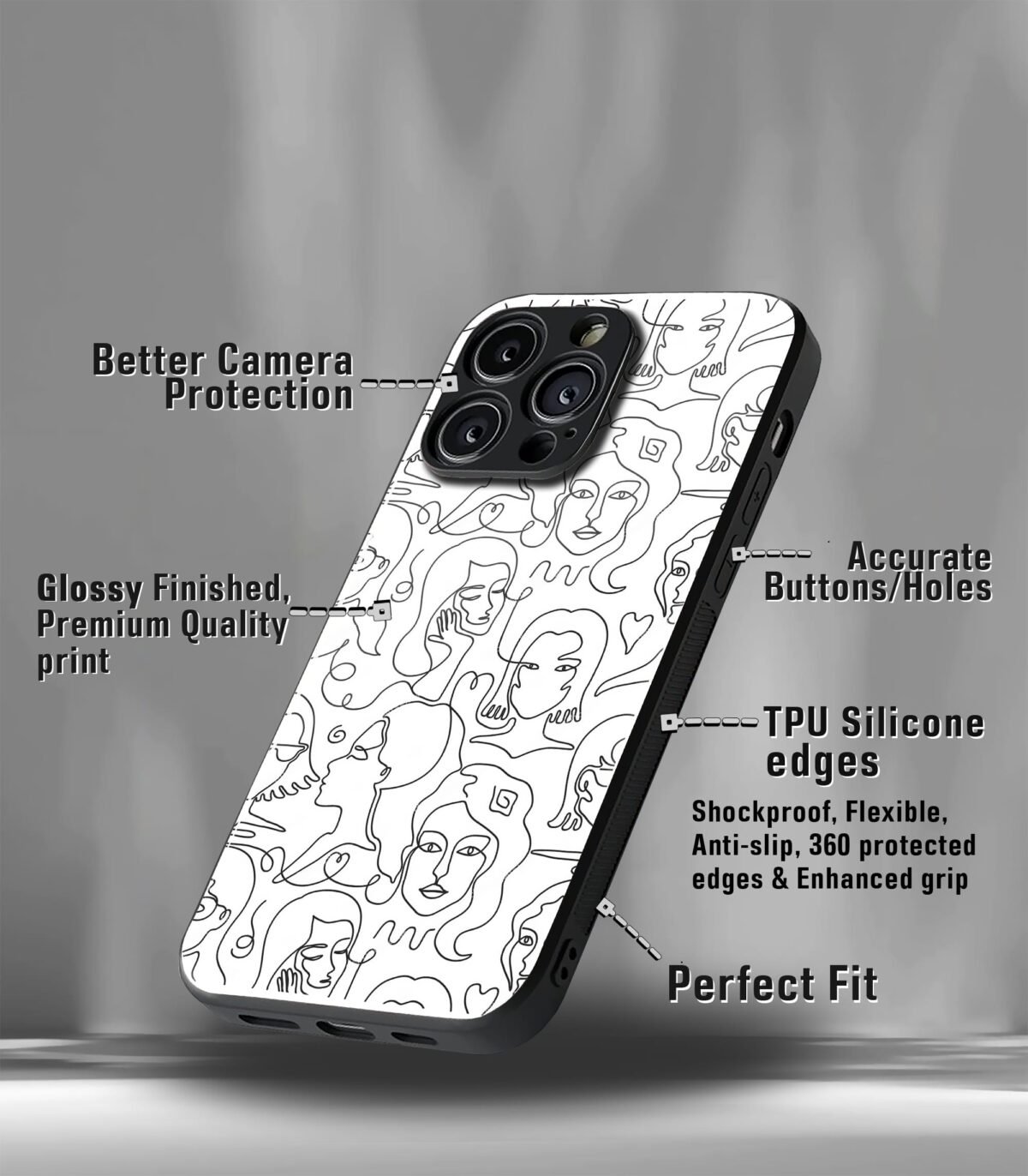 Line art Girly Premium Phone case - Image 3
