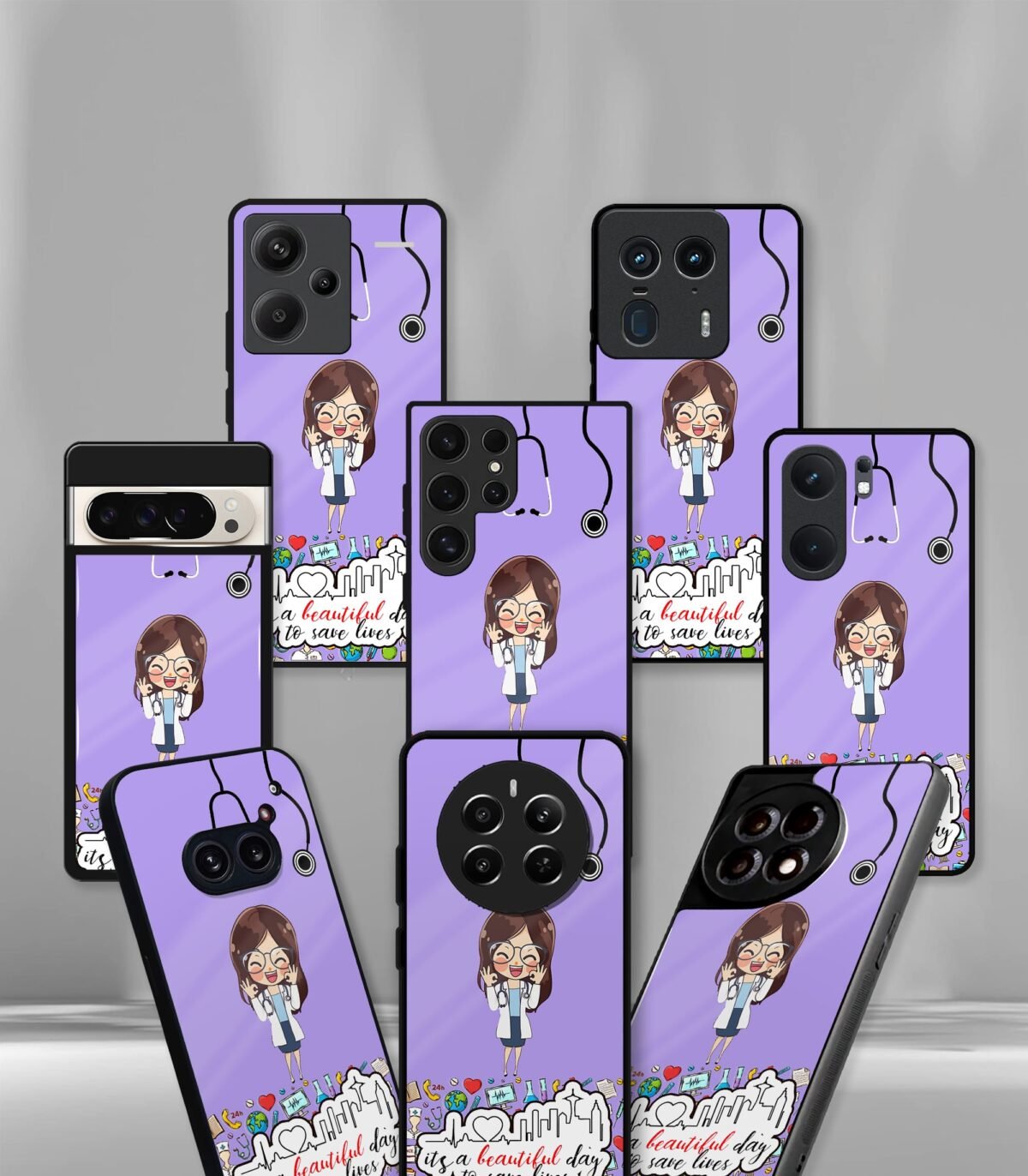 Lavender Medico Girl Doctor/ Nurse Premium Phone case - Image 2