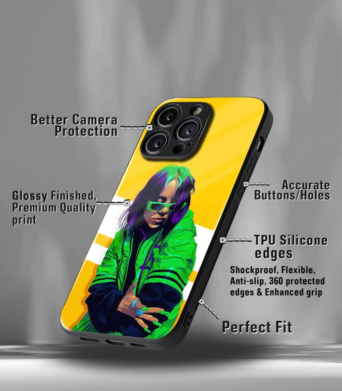 Yellow Girly vector Premium Phone case - Image 3