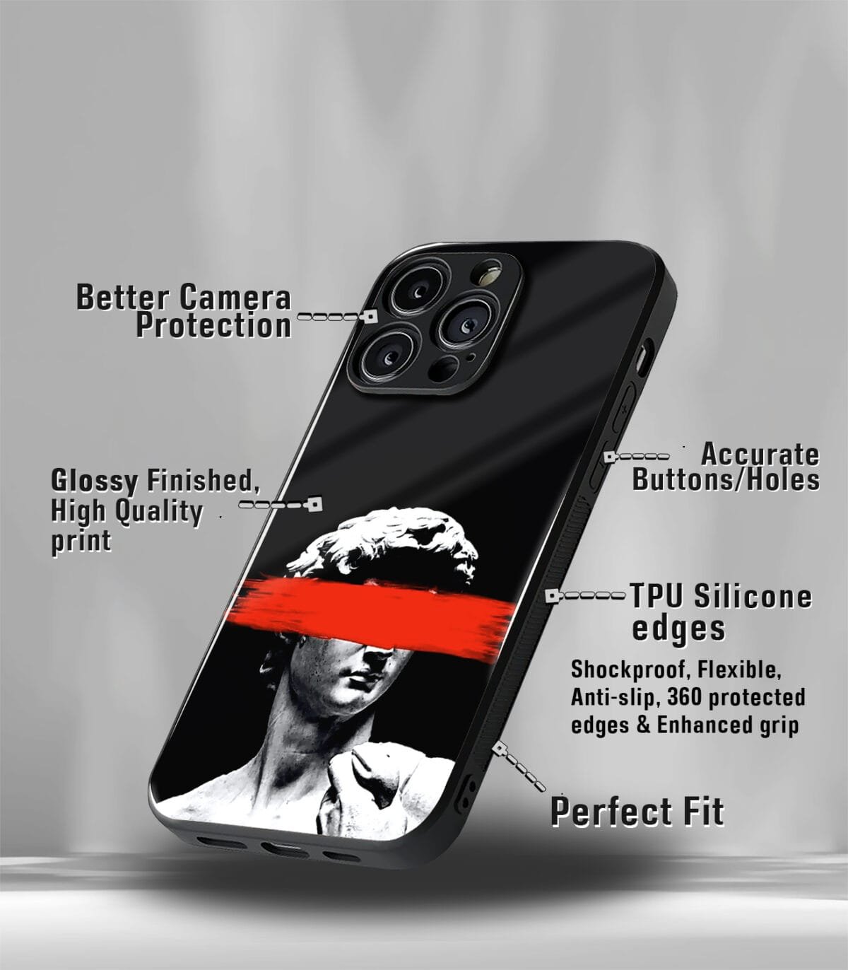 Psychedelic Statue Premium Glossy PhoneCase - Image 3