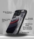 Porsche Grey Premium Glossy PhoneCase - Image 3