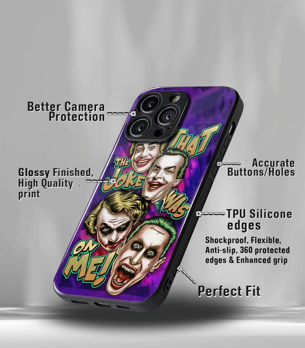 Laughing Joker Premium Glossy PhoneCase - Image 3