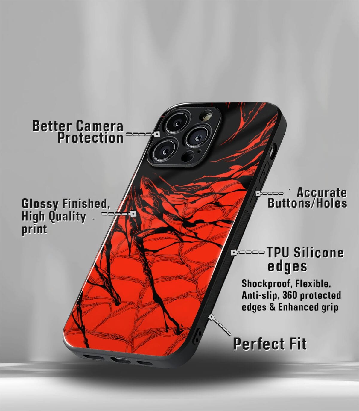 Red Spider Net Premium Glossy PhoneCase - Image 3