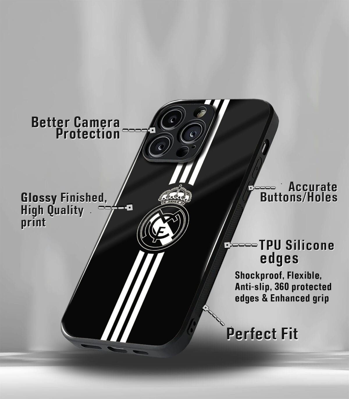 Real Madrid Premium Glossy PhoneCase - Image 3