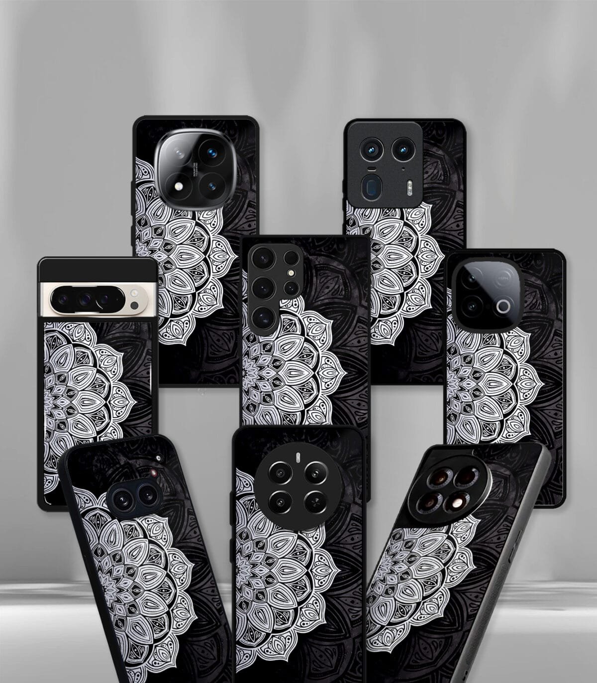 Black Mandala Art Premium Glossy PhoneCase - Image 2