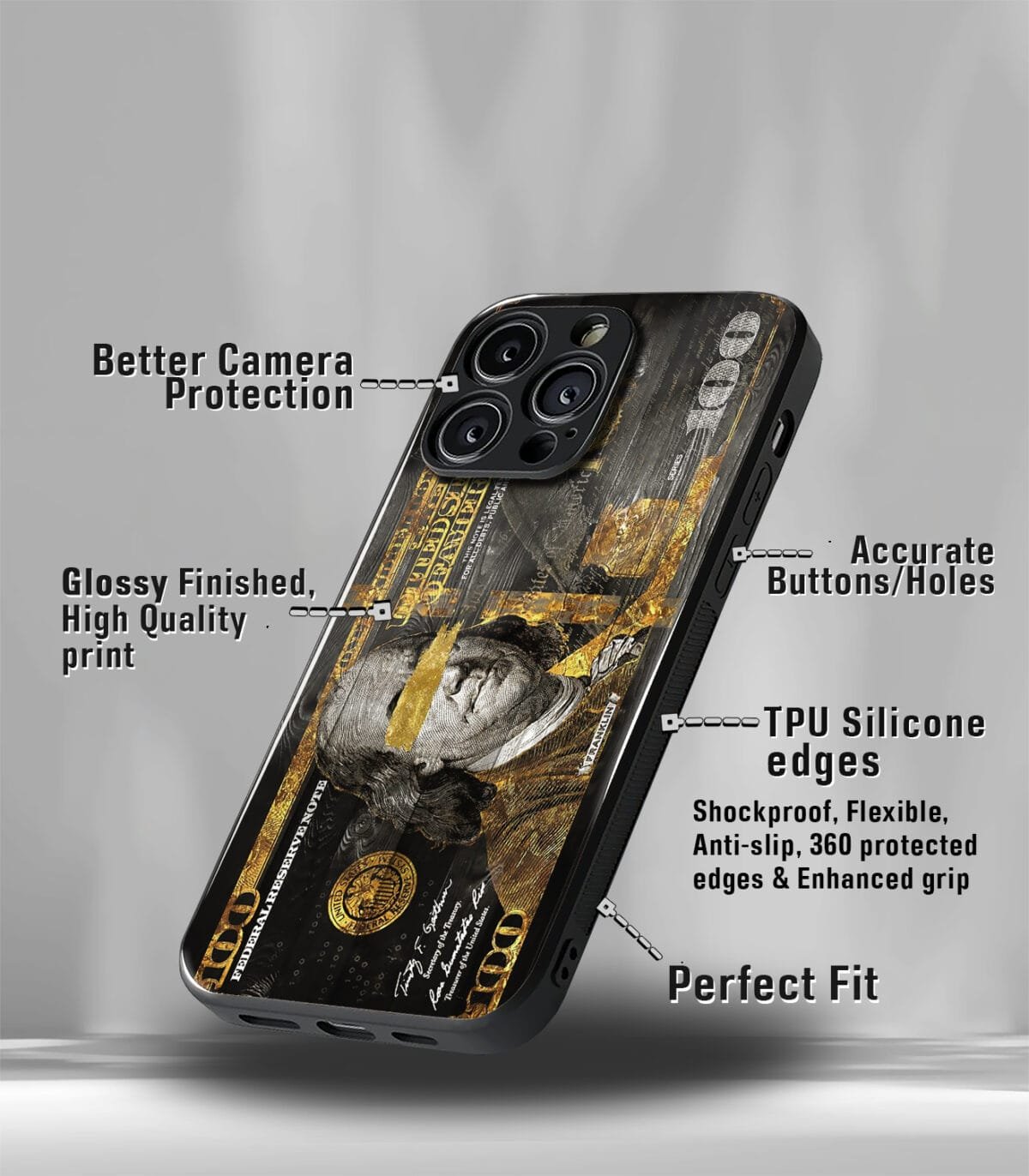 Rich in Dollar Premium Glossy PhoneCase - Image 2