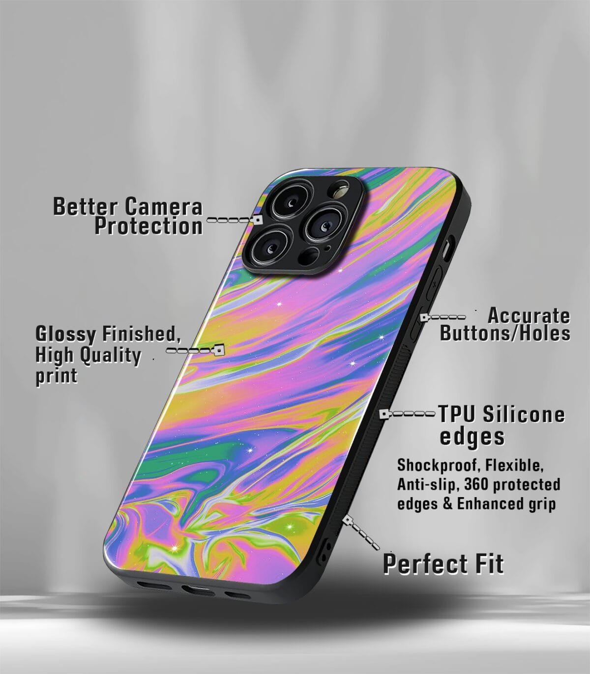 Rainbow Colors Premium Glossy PhoneCase - Image 3