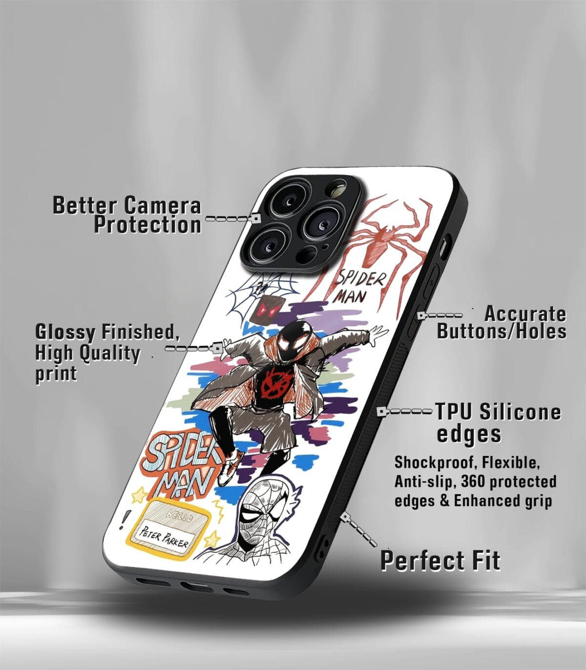 Superhero Collage Premium Glossy PhoneCase - Image 3
