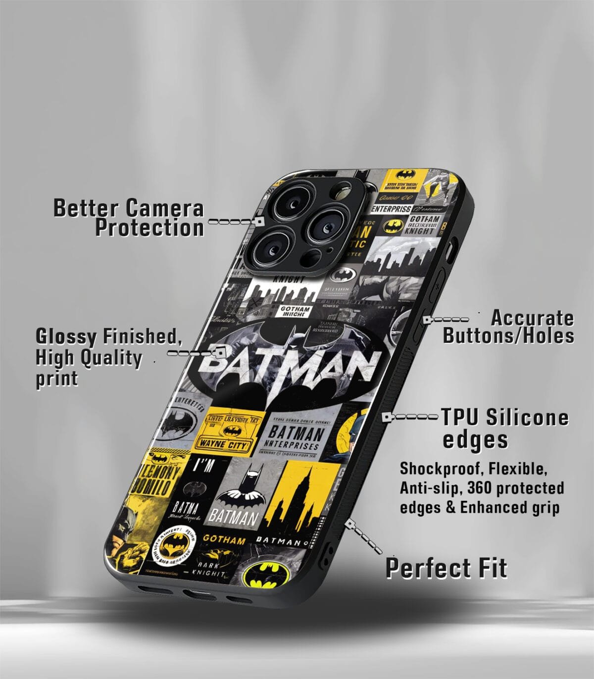 Superhero Collage Premium Glossy PhoneCase - Image 3