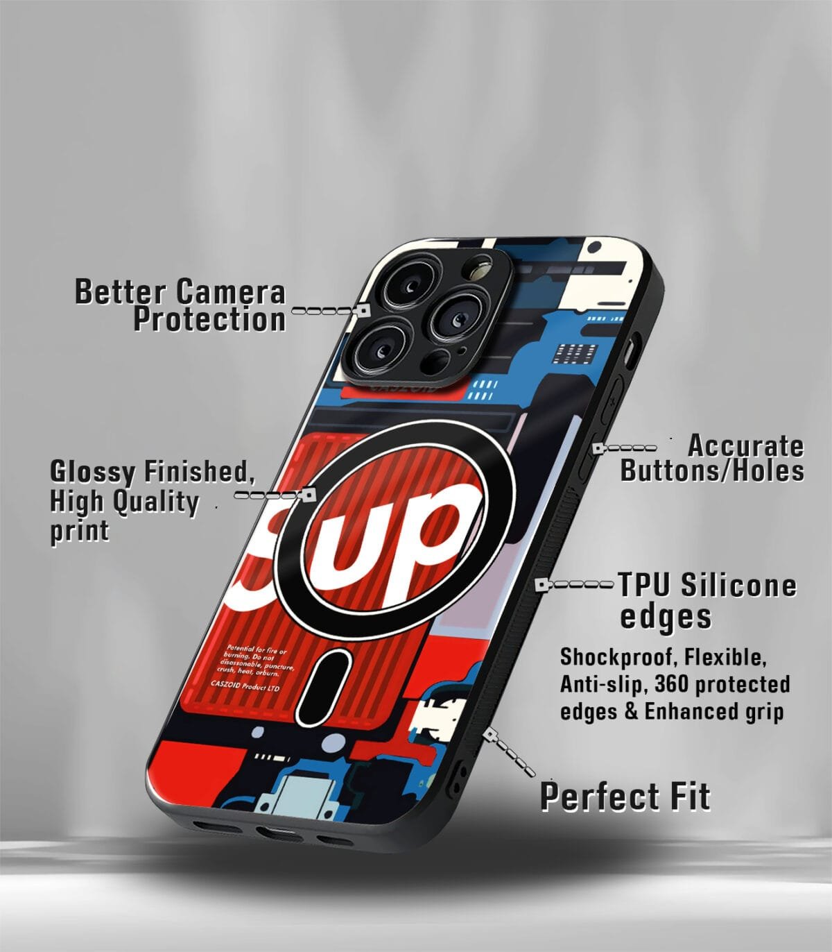 SUP Red Cyber Edition Premium Glossy PhoneCase - Image 3
