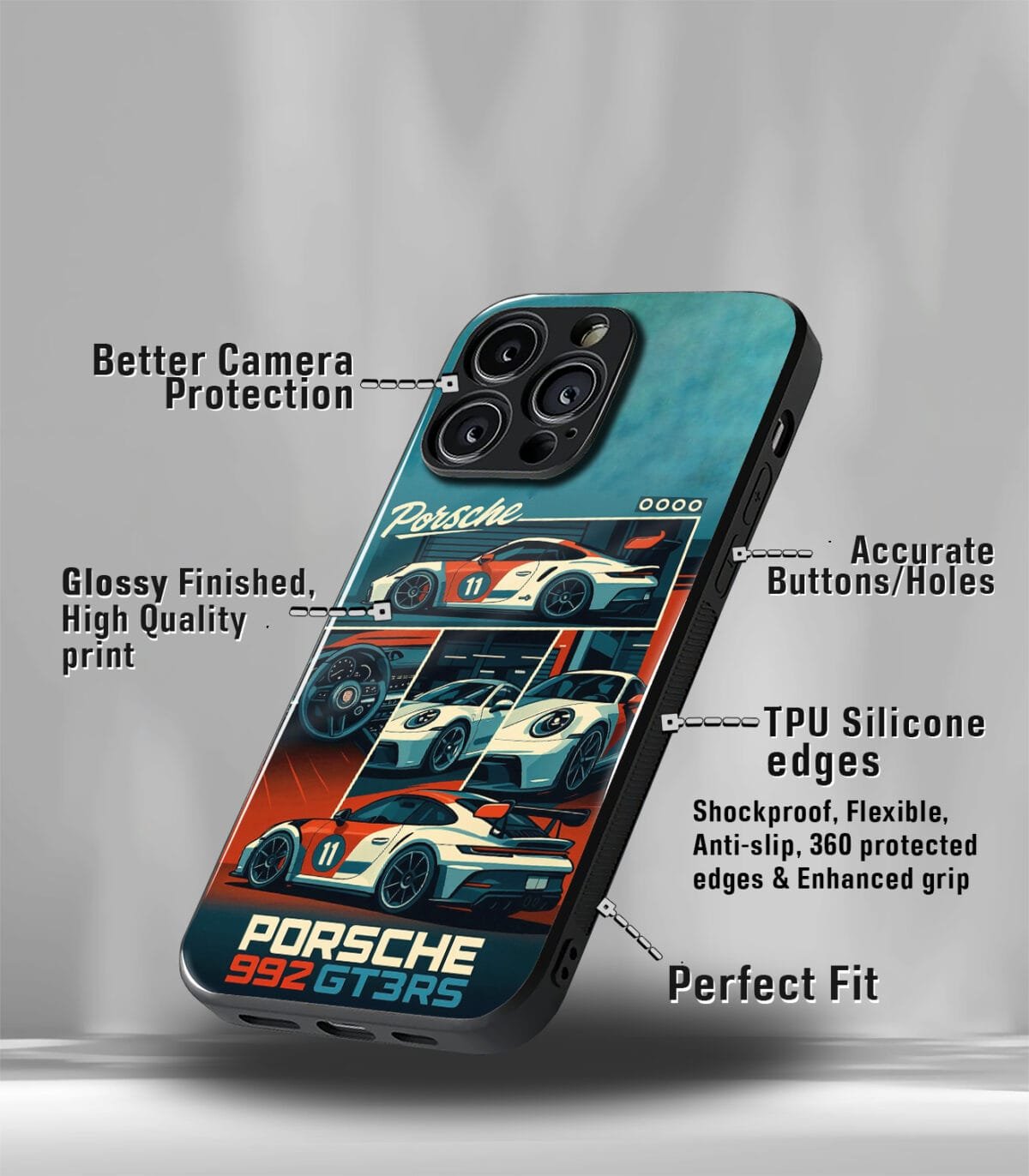 Porsche GT3RS 992 Premium Glossy PhoneCase - Image 3