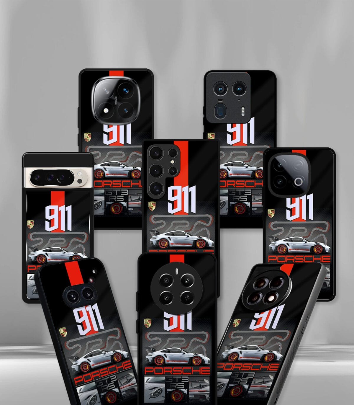 Porsche GT3RS 911 Red & Black Premium Glossy PhoneCase - Image 2